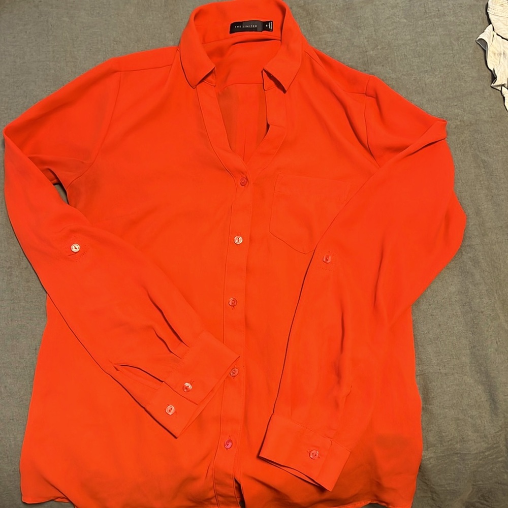 Button Down, Relaxed Fit 100% Polyester Blouse Fr… - image 1